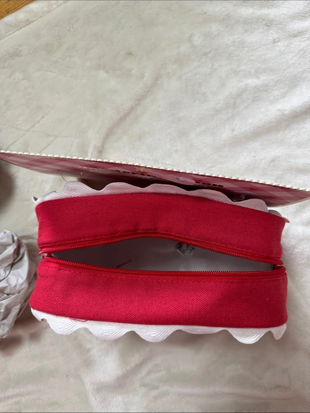 Red Large Rectangle Zipper Pouch from Wondering Moon (Brand New)